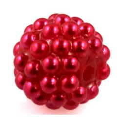resin bead, round, red