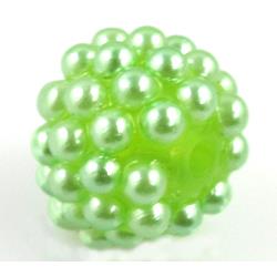 resin bead, round, lt.green