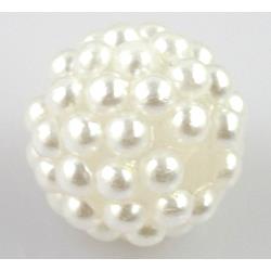 resin bead, round, white