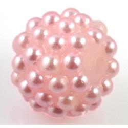 round resin bead, pink