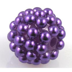 resin bead, round, purple