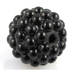 resin bead, round, black