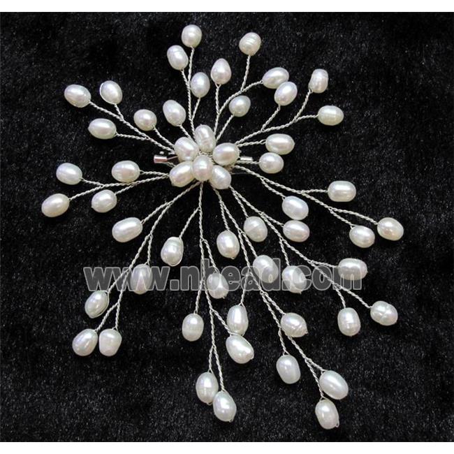 handmade brooch with freshwater pearl beads