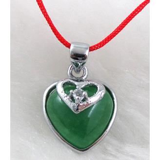 Fashion copper pendants with jade