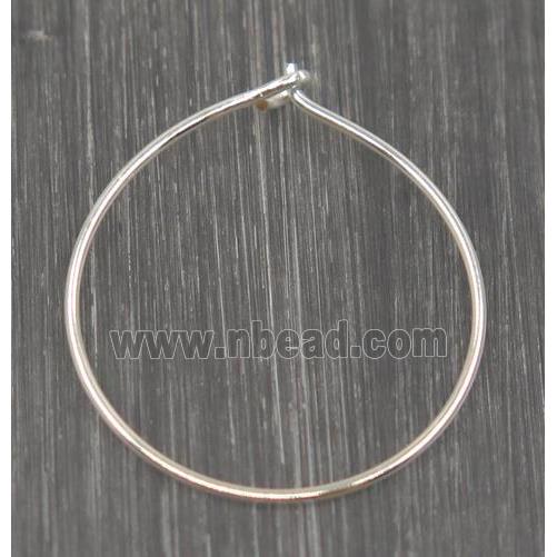 Brass earring wire, silver plated