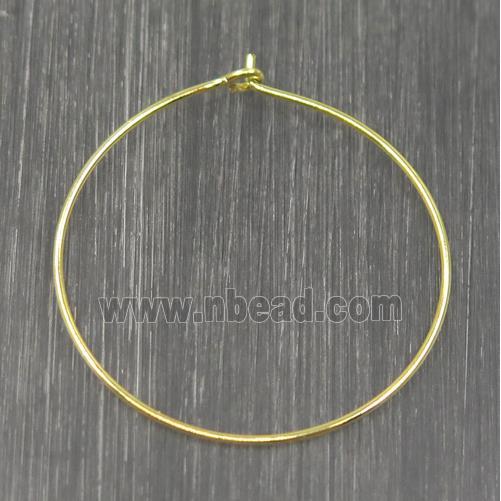Brass earring wire, gold plated