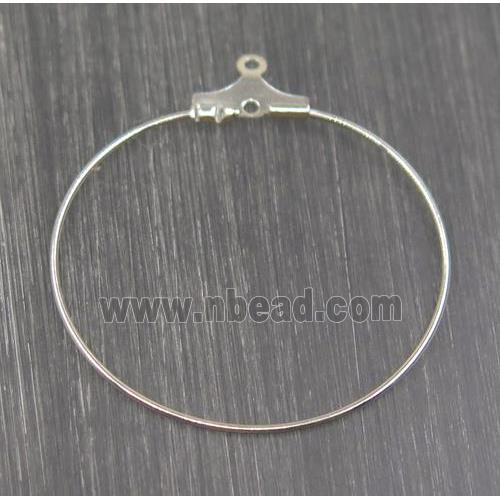 Brass earring wire, platinum plated