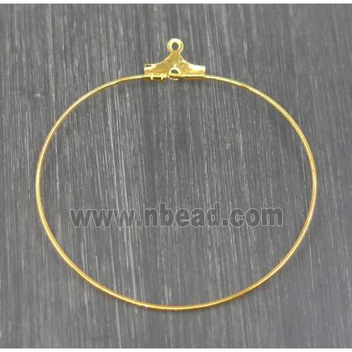 Brass earring wire, gold plated