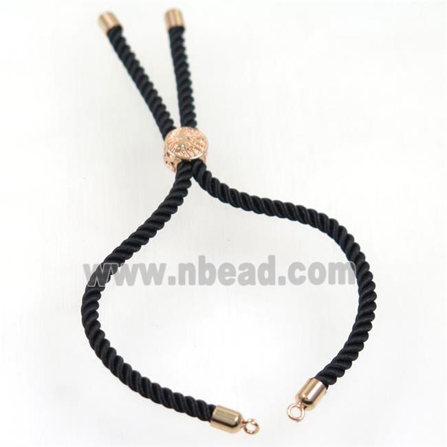black nylon cord bracelet chain