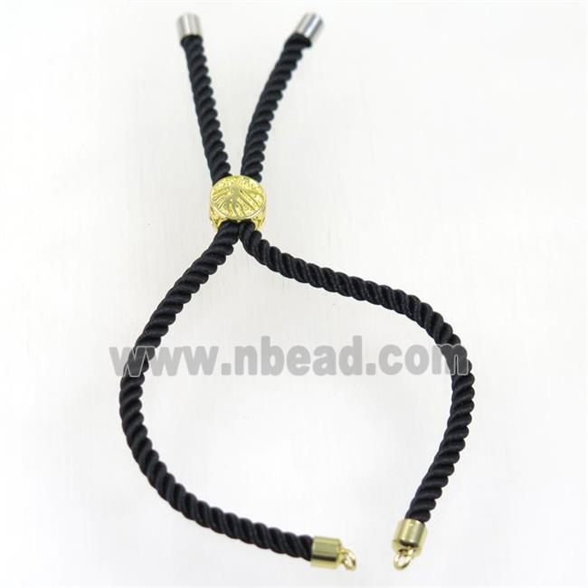 black nylon cord bracelet chain