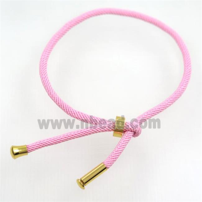 pink nylon bracelet, resized