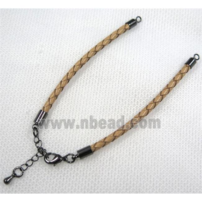PU leather bracelet with resized chain