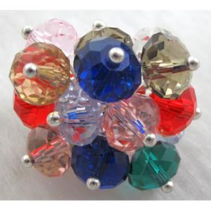 handcraft Crystal glass ring, Colorful