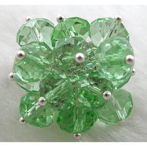 handcraft Crystal glass ring, green