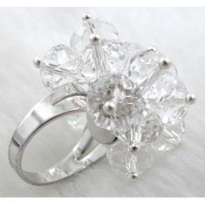handcraft Crystal glass ring, clear