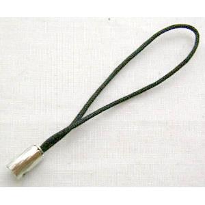 cellphone strap, Black String hanger with ends tube