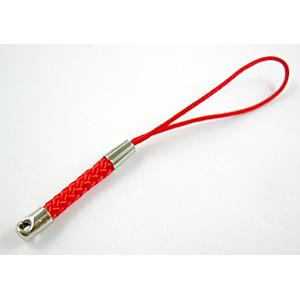 mobile phone strap, Red, String hanger with ends Clasp