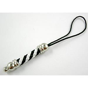 mobile phone strap, String hanger with copper ends Clasp
