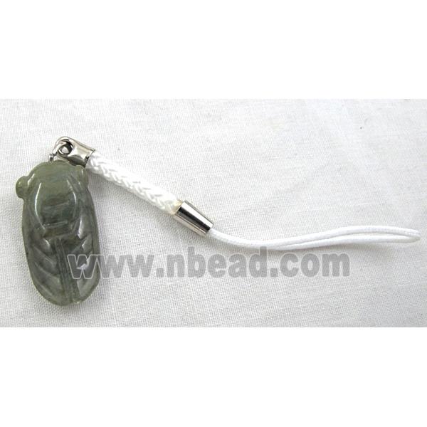 Mobile phone rope, String hanger with Jade