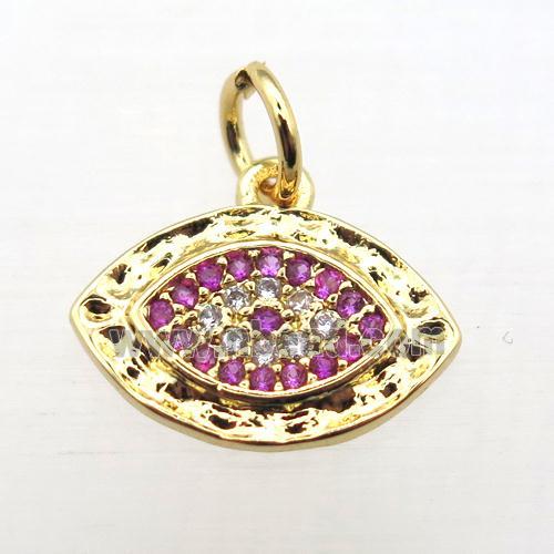 copper Eye pendant pave zircon, gold plated