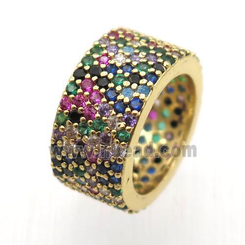 copper Ring paved zircon, gold plated