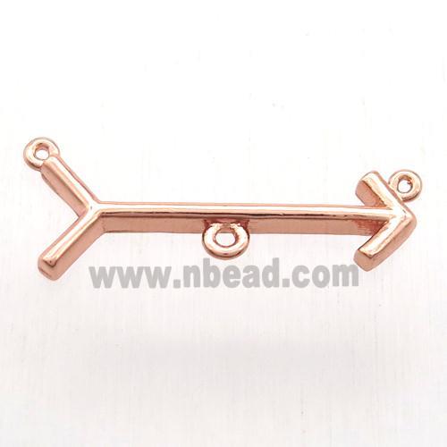 copper arrow pendant, rose gold