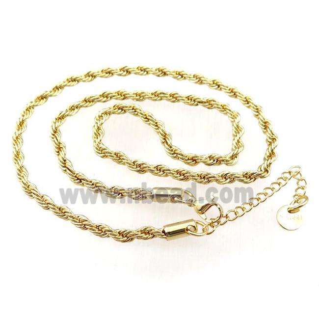 Stainless Steel necklace, gold plated