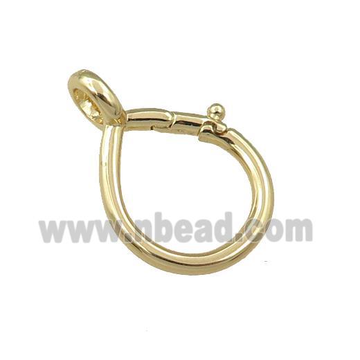 copper lobster clasp, gold plated
