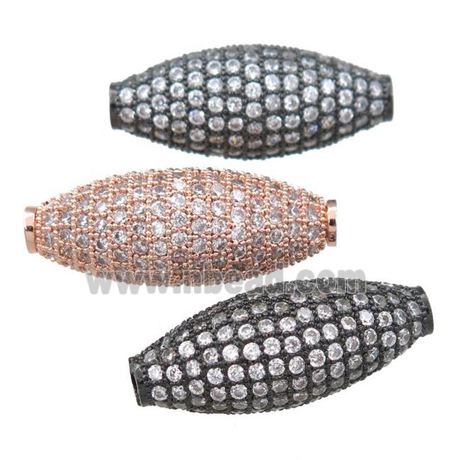 copper rice beads pave zircon, mixed