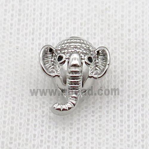 copper elephant beads, platinum plated