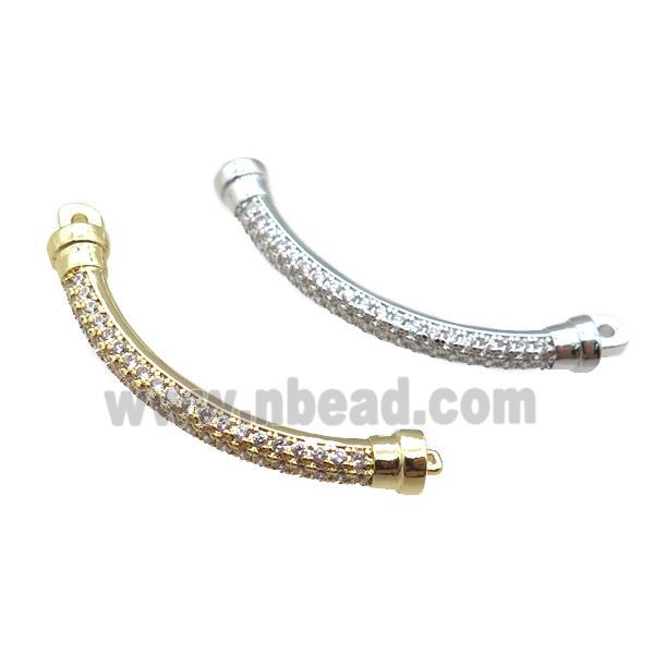 copper stick connector pave zircon, mixed