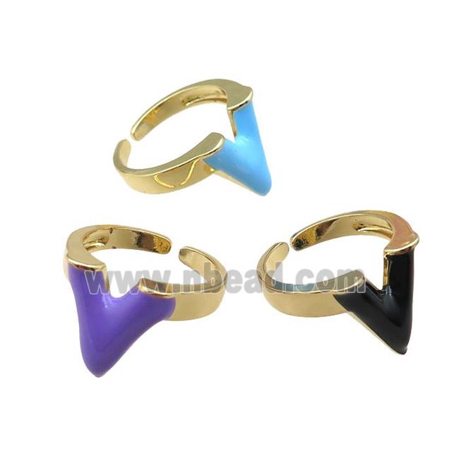 mix copper rings with enameled, adjustable, gold plated