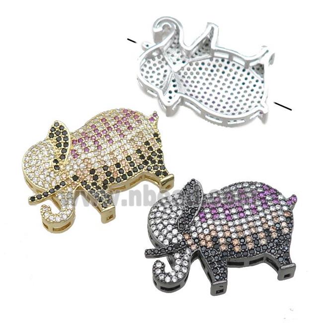 copper elephant beads pave zircon, mixed