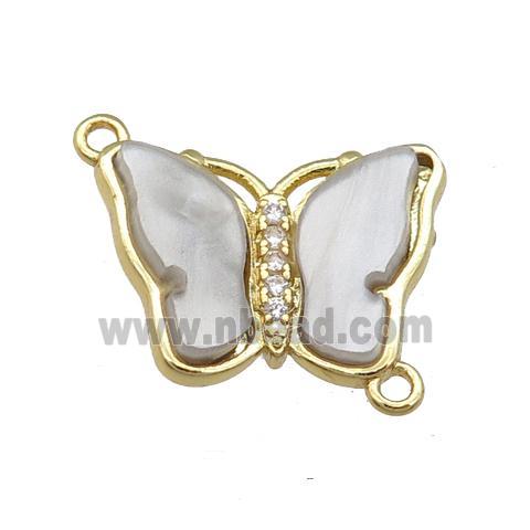 gray Resin Butterfly Connector, gold plated