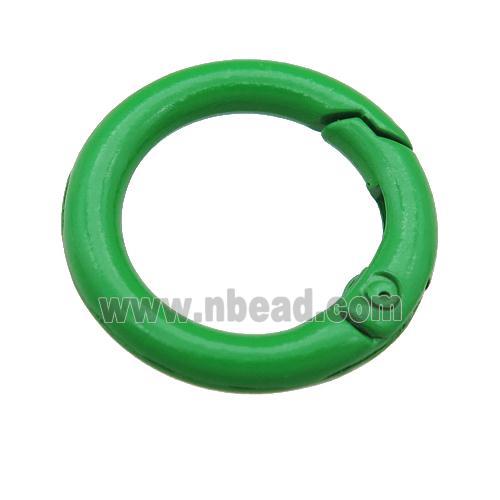 Alloy circle Carabiner Clasp with green Lacquered Fired