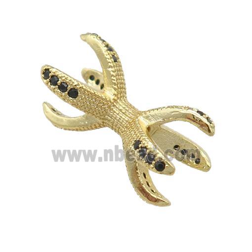 Copper Beads Holder Pave Zircon Gold Plated