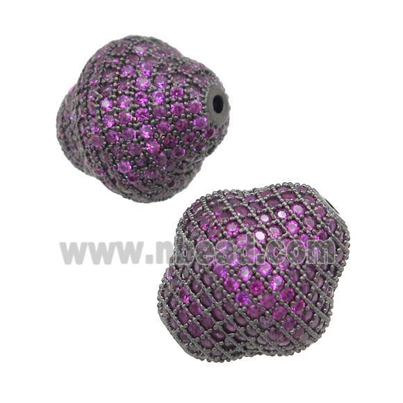 copper bicone beads pave hotpink zircon, black plated
