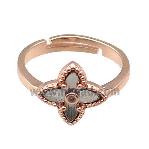 copper Star Ring, adjustable, rose gold