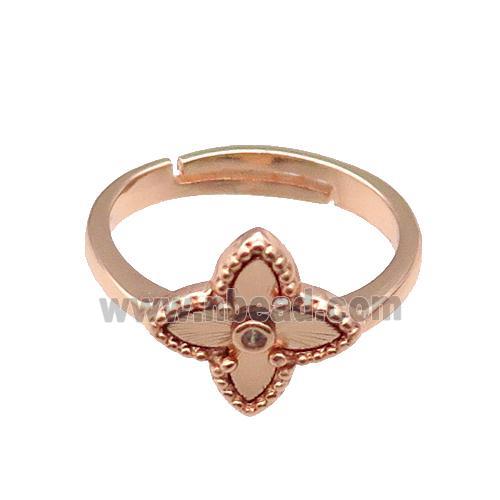 copper Star Ring, adjustable, rose gold