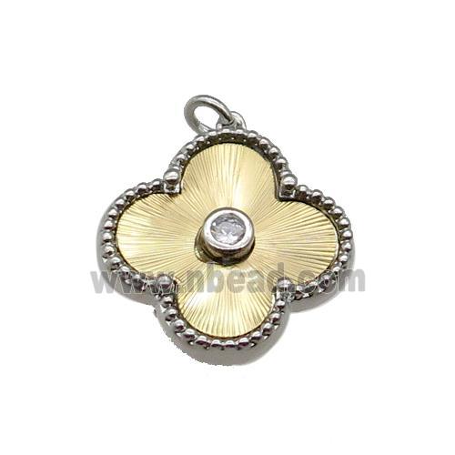 copper Clover pendant, gold plated