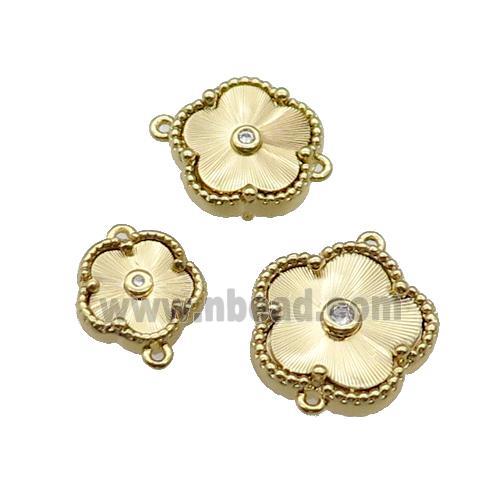 copper Flower connector, gold plated