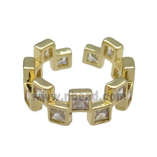 copper Ring pave zircon gold plated