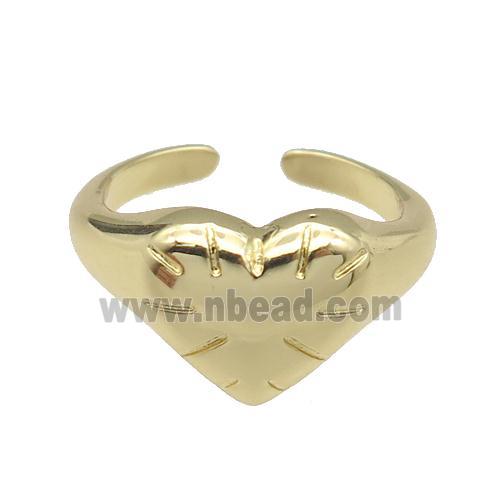 copper Heart Ring gold plated