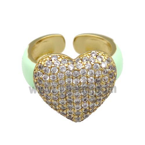 Copper Ring Pave Zircon Enamel Gold plated