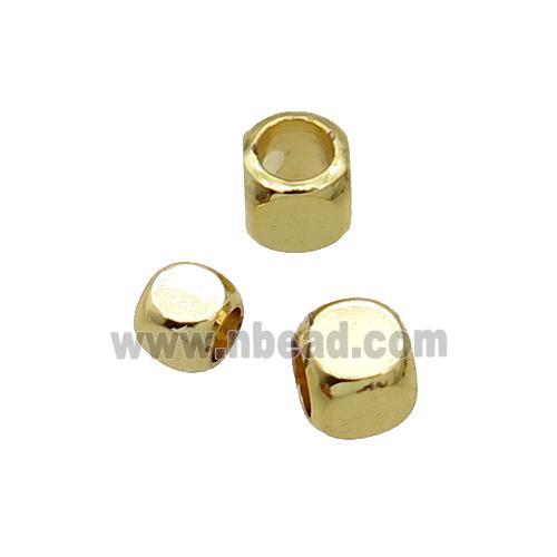 Copper Cube Beads 18K Gold Plated