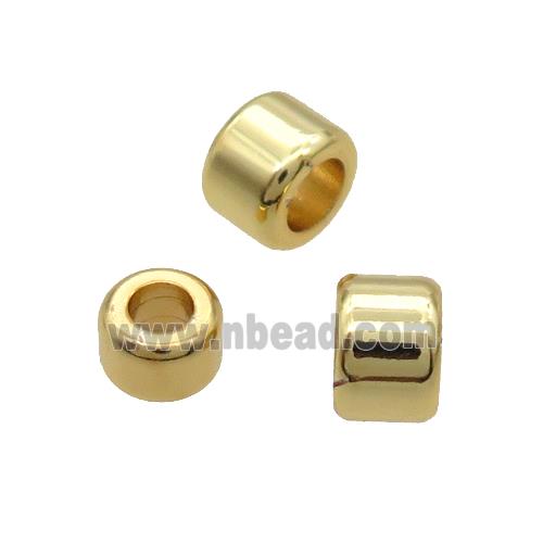 Copper Tube Beads Large Hole 18K Gold Plated
