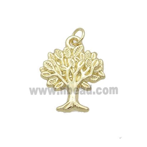 Alloy Tree Pendant 18K Gold Plated
