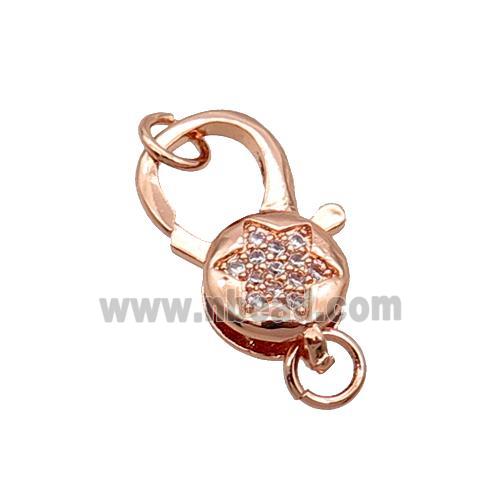 Copper Lobster Clasp Pave Zircon Star Unfade Rose Gold