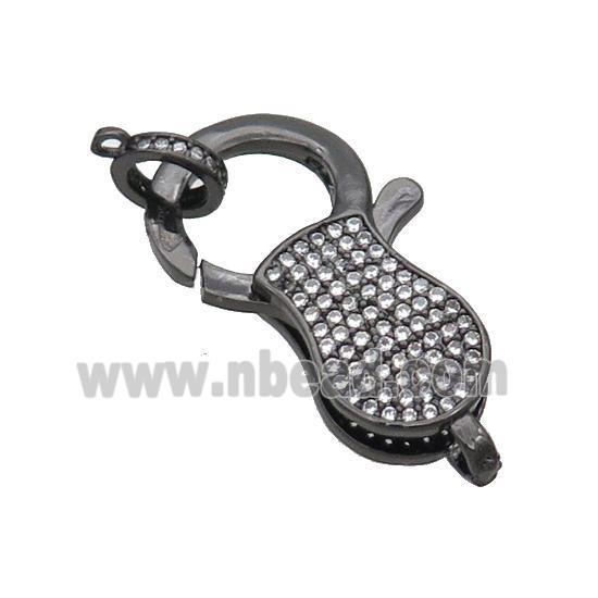 Copper Lobster Clasp Pave Zircon Unfade Black Plated