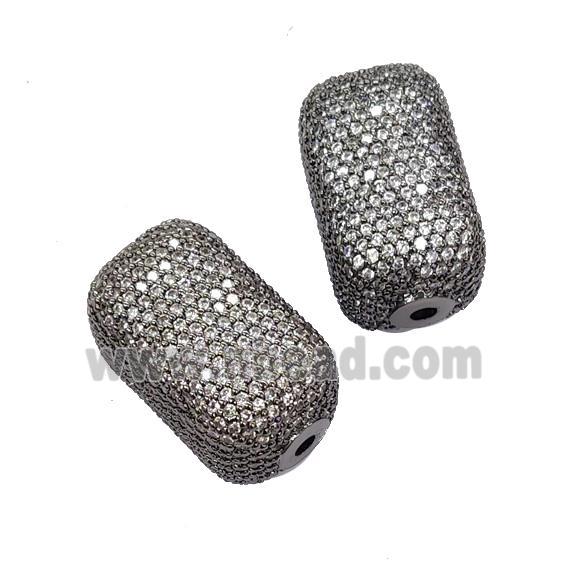 Copper Cuboid Beads Pave Zircon Black Plated
